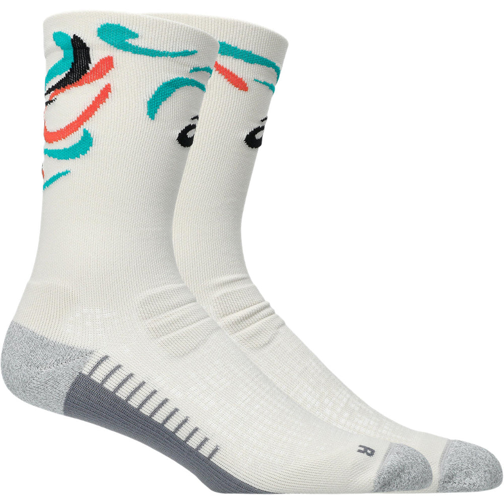 Asics calcetines Performance Run Crew Beige Naranja Gris