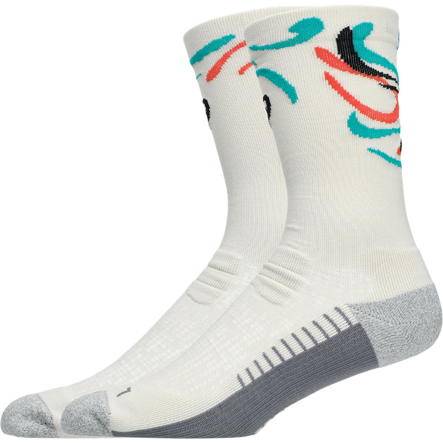 Asics calcetines Performance Run Crew Beige Naranja Gris