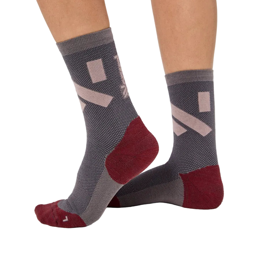 NNormal calcetines Race Gris/ Burdeos