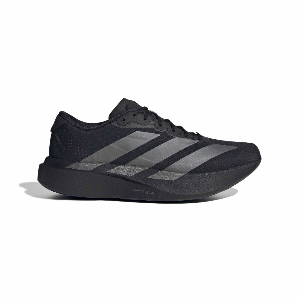Zapatilla de running Adidas Adizero EVO SL Woven negro y gris, vista lateral exterior