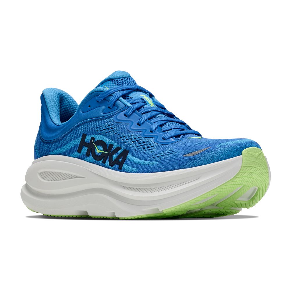 Hoka One One Bondi 9 Azul Blanco de frente