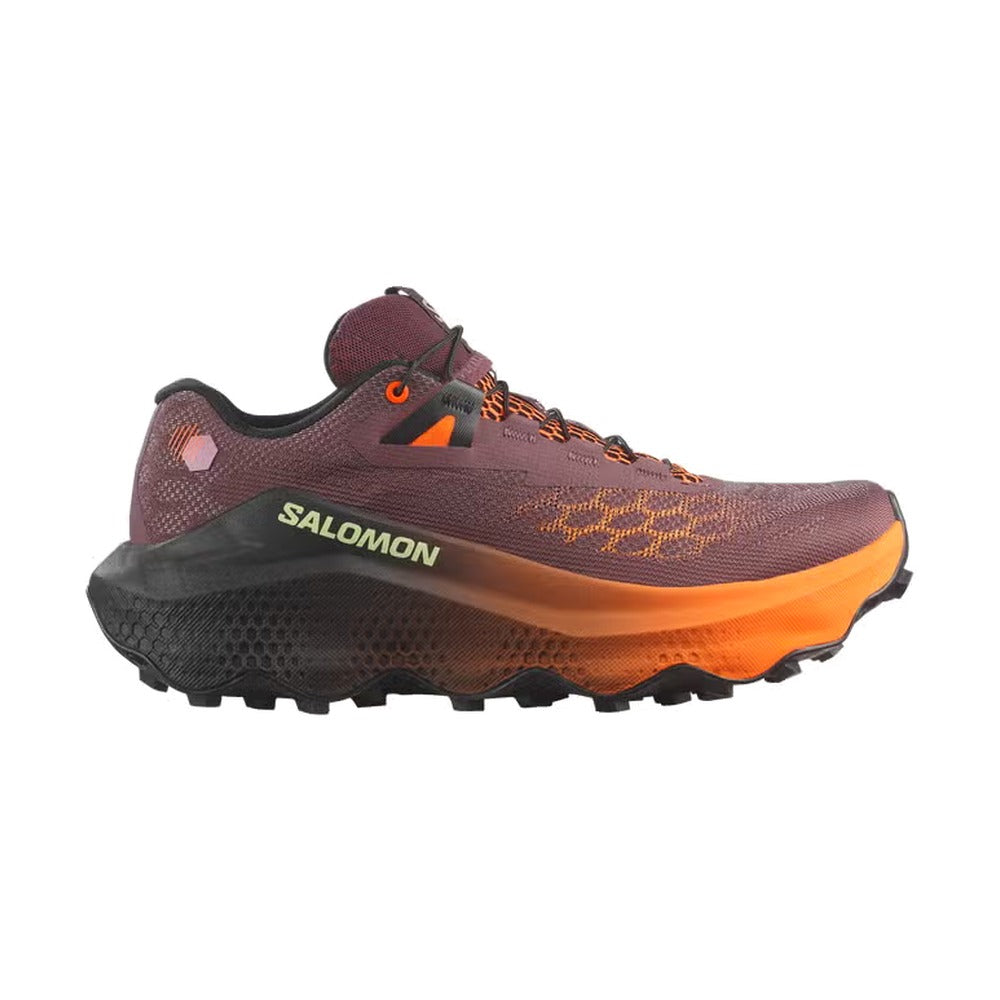 Zapatillas Salomon Ultra Glide 4 Mujer Burdeos Naranja - vista lateral exterior