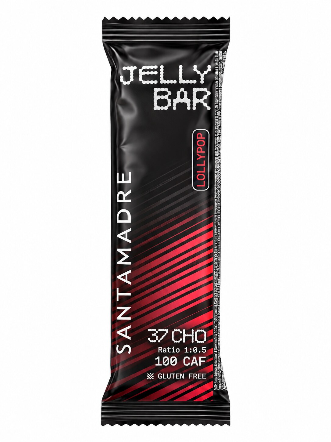 Gominola energética Santa Madre Jelly Bar 100CAF sabor piruleta, con 100 mg de cafeína