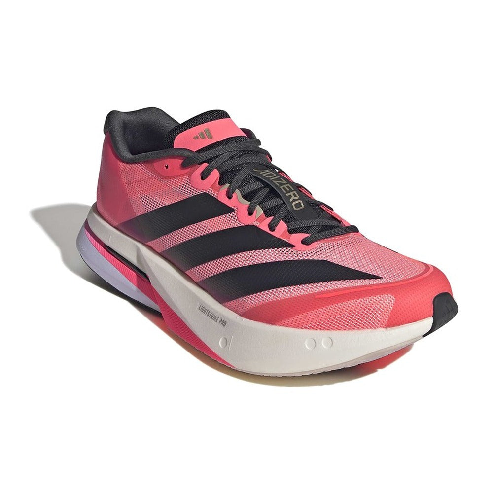 Zapatillas Adidas Adizero Boston 13 Coral Negro, vista tres cuartos