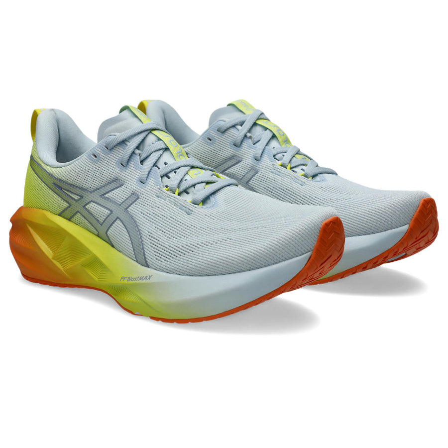 Zapatillas Asics Novablast 5 Celeste Amarillo Naranja