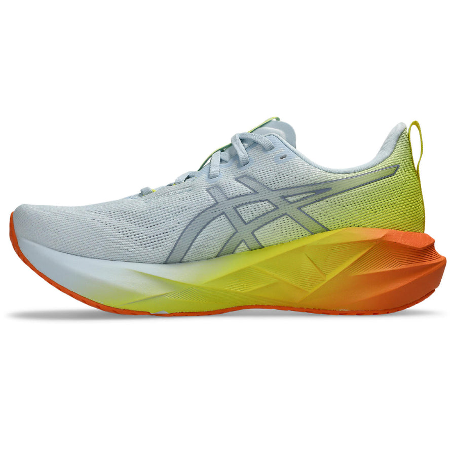 Zapatillas Asics Novablast 5 Celeste Amarillo Naranja