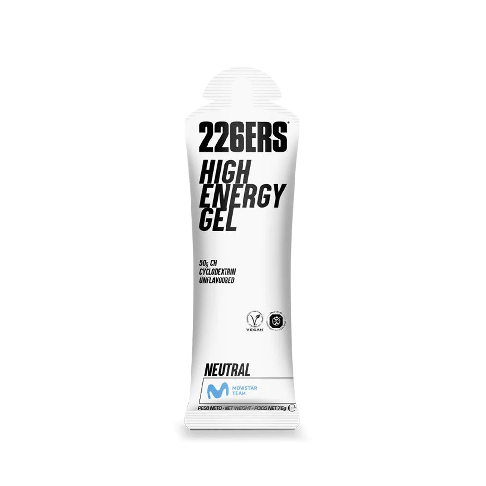 Gel energético 226ERS High Energy 76 g sabor neutro sin cafeína, vista frontal