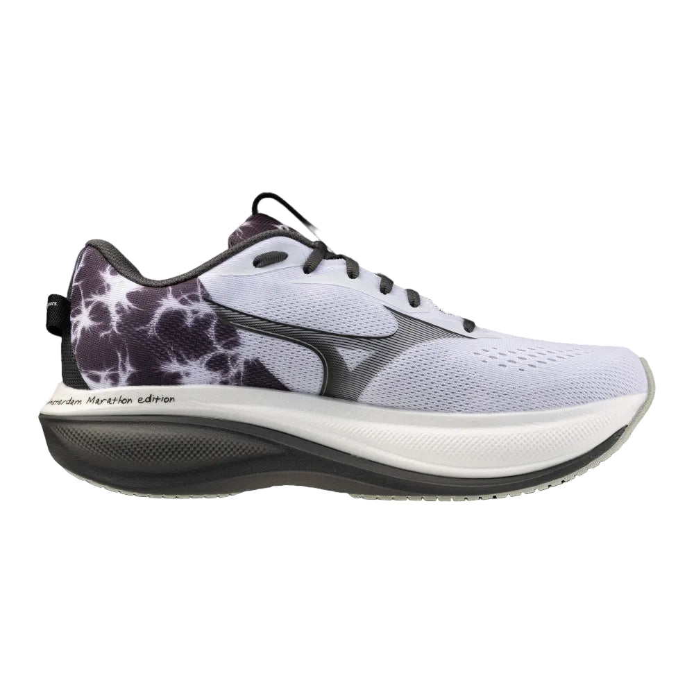 Mizuno Wave Rider 30 Amsterdam - detalle upper Jacquard Engineered Mesh edicion Amsterdam Marathon