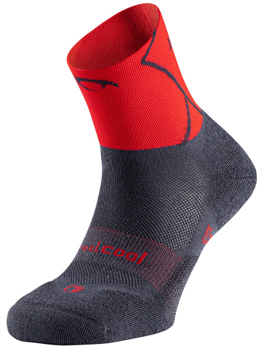 Calcetines Lurbel Track Four Gris oscuro Rojo