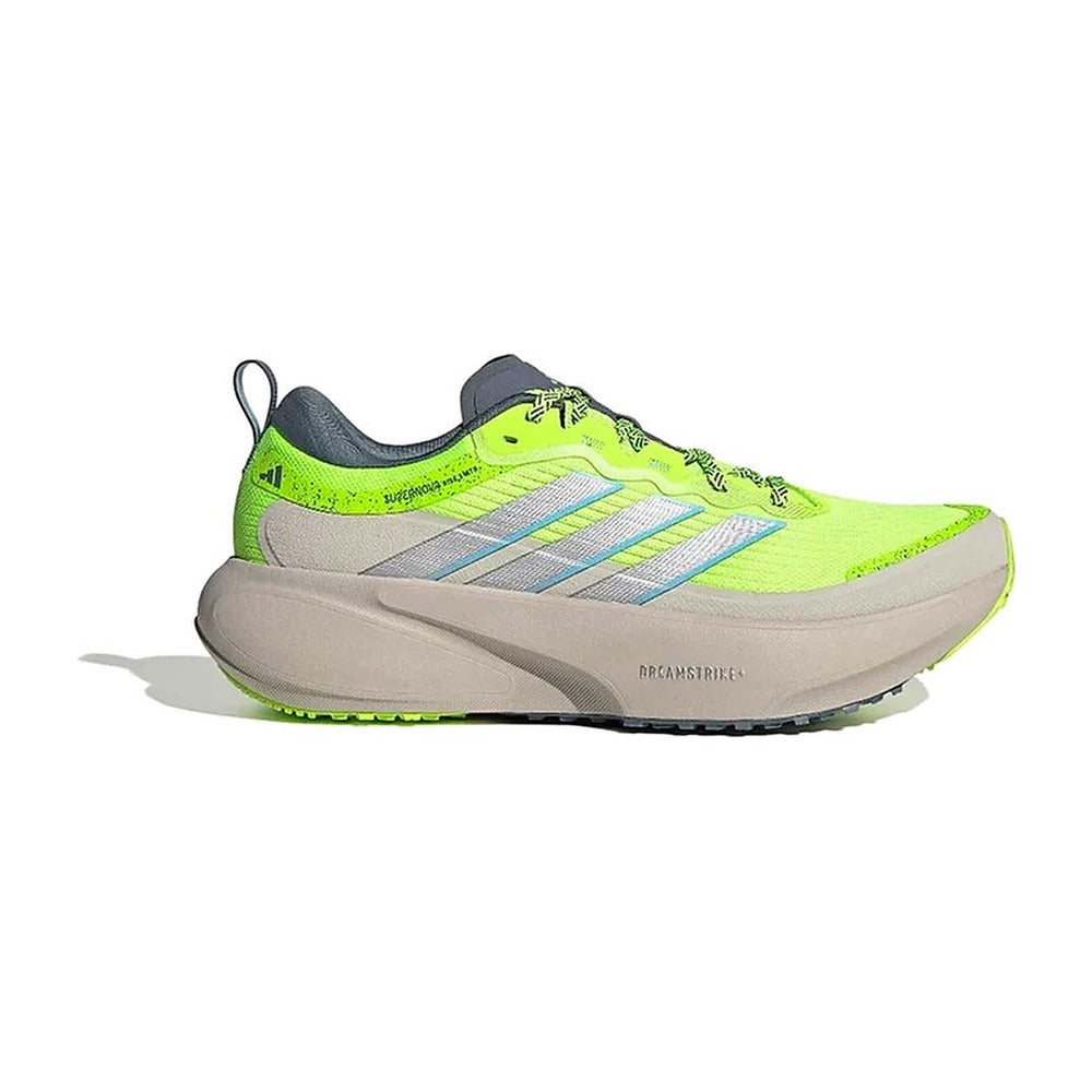 Zapatilla de running Adidas Supernova Rise 3 ATR verde flúor y gris, vista lateral exterior