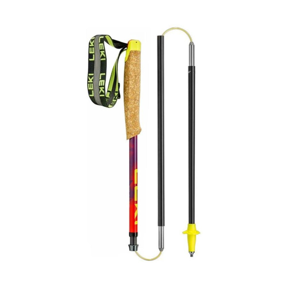Empuñadura de corcho y sección plegable del bastón Leki Neotrail Pro FX.One SL Rojo Morado Amarillo, vista de detalle