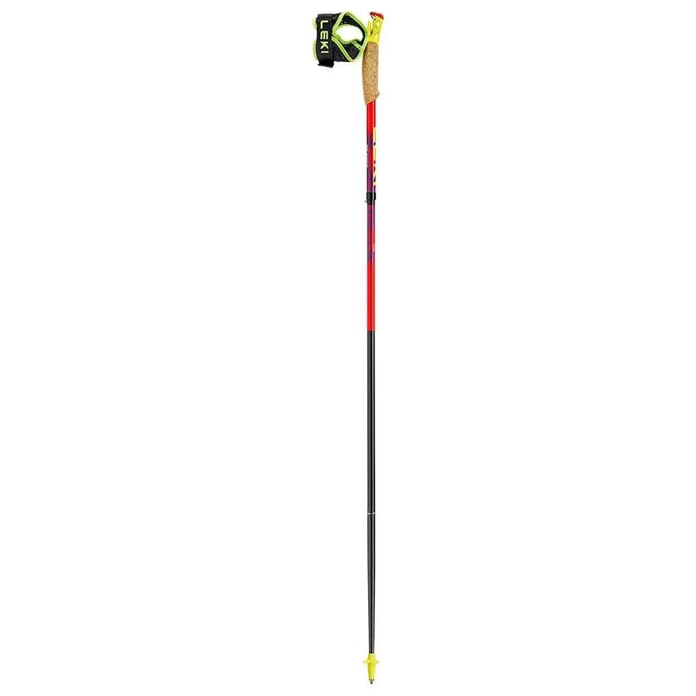 Bastón de trail running Leki Ultratrail FX.One Bright Red Violet Neon Yellow, vista completa individual