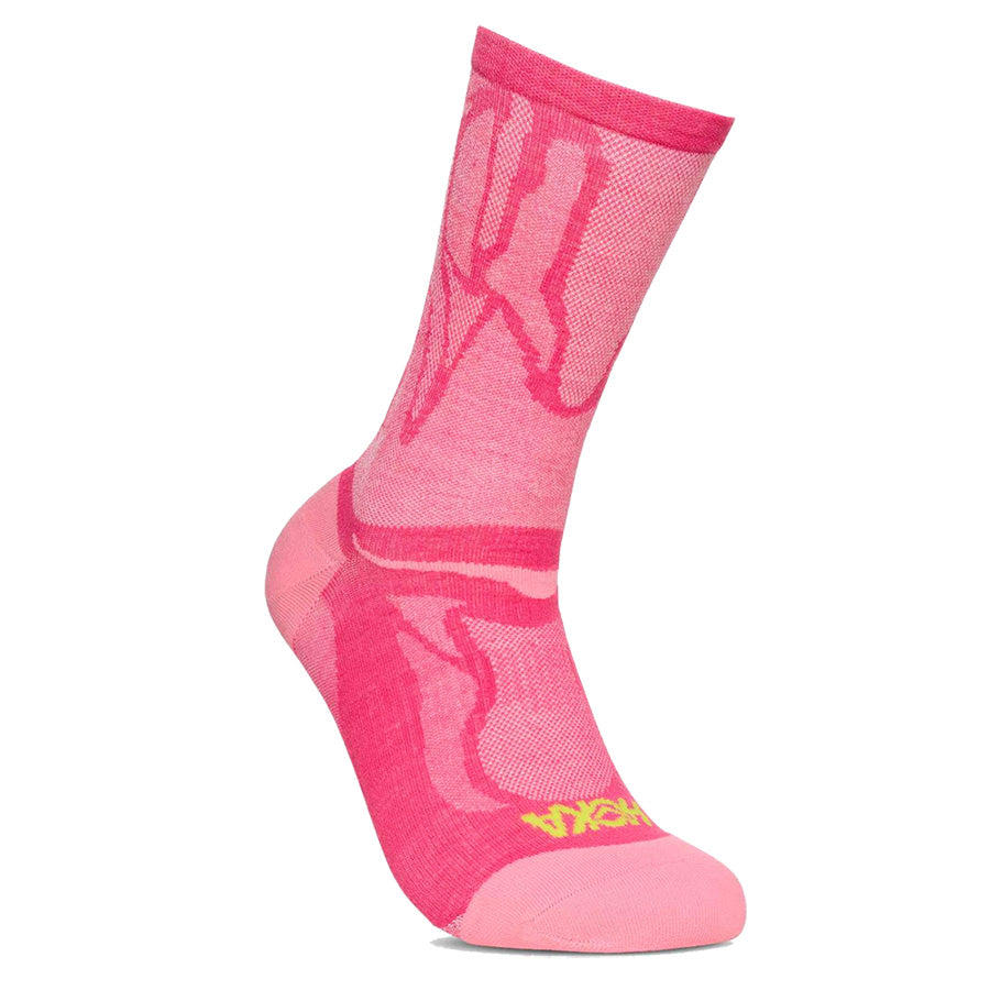 Hoka One One calcetines Clifton 10 Crew Run Rosa