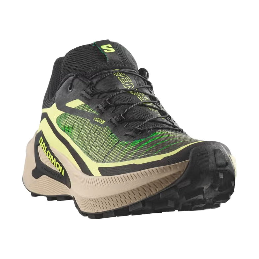 Zapatillas Salomon Genesis 2 Amarillo Negro vista tres cuartos