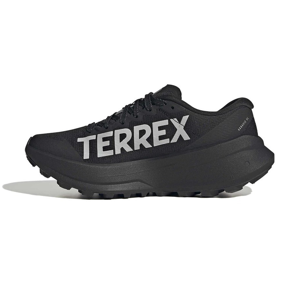 Zapatillas Adidas Terrex Agravic SL Mujer Negro Blanco, vista lateral interior con logo Terrex