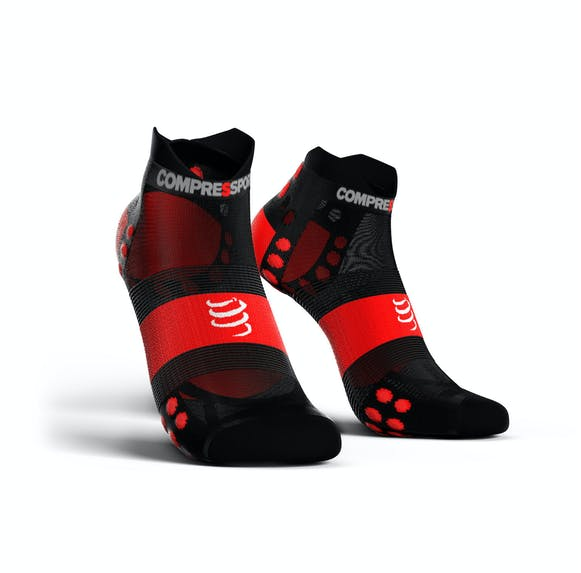 Calcetines Compressport Pro Racing V3.0 Ulltralight Run High negro rojo cortos